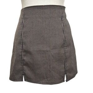 Urban Outfitters Houndstooth Mini Skirt Tan Black Size S